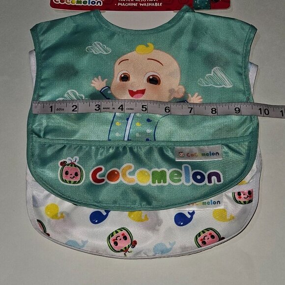 NEW 2-pack Cocomelon Bibs Crumb Catcher Pockets Water Resistant Dreamgro - Picture 8 of 8